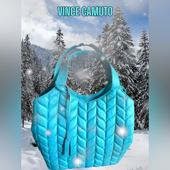VINCE CAMUTO QUILTED TOTE “VISHO-TO” Style SEASHORE Color - Picture 4 of 15